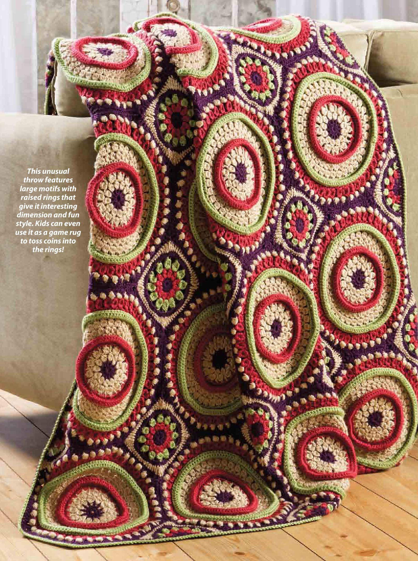Crochet Round Afghan Pattern Free 3d Diamond Throw Free Crochet Crochet Kingdom