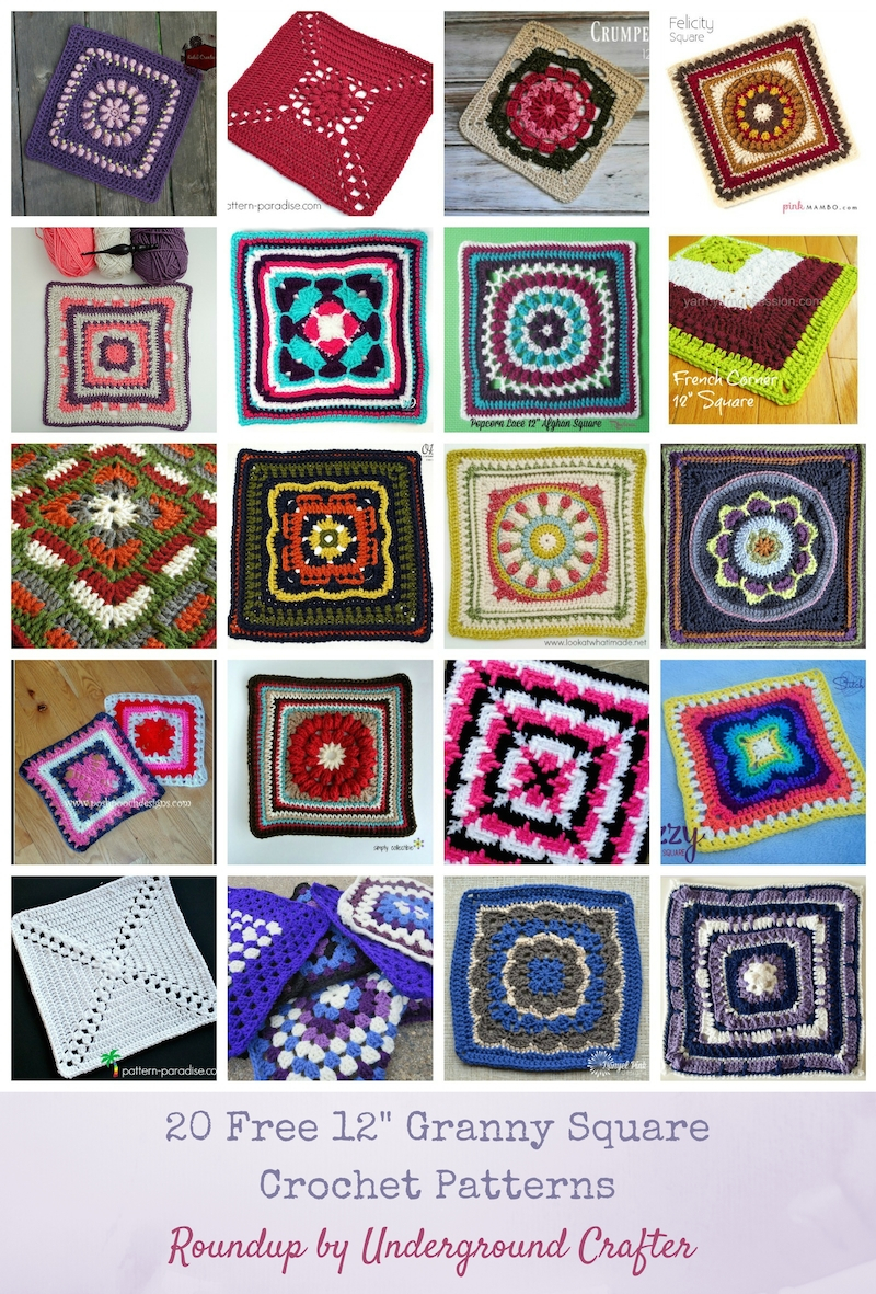 12 Granny Square Crochet Pattern 20 Free 12 Granny Square Crochet Patterns Underground Crafter