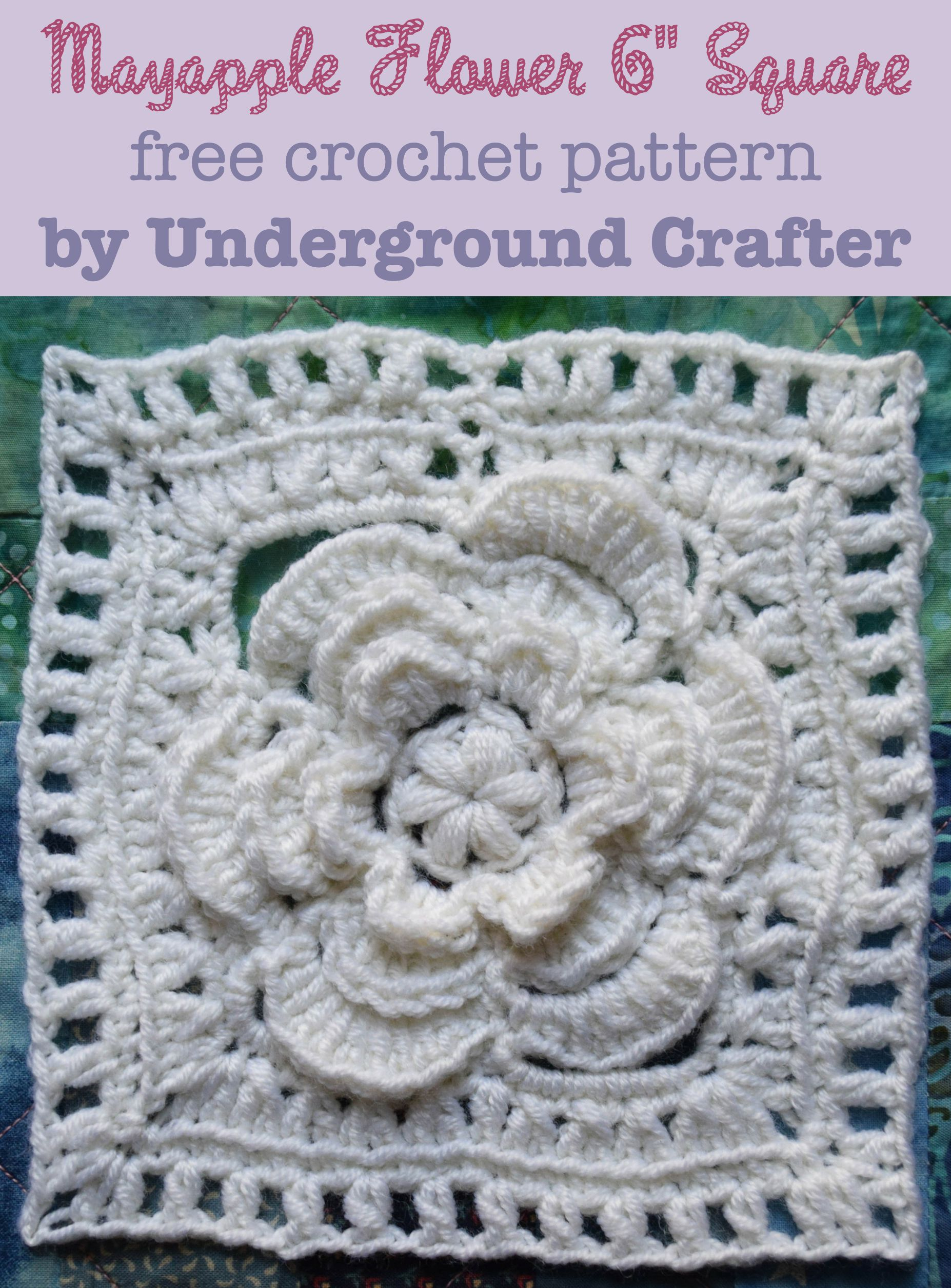 12 Granny Square Crochet Pattern Crochet Pattern Mayapple Flower Square Underground Crafter