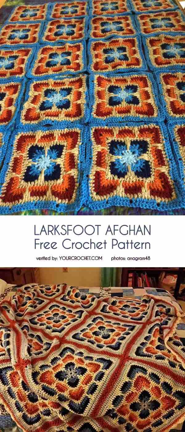 12 Granny Square Crochet Pattern Larksfoot Inspired 12 Granny Square And Afghan Free Crochet Pattern
