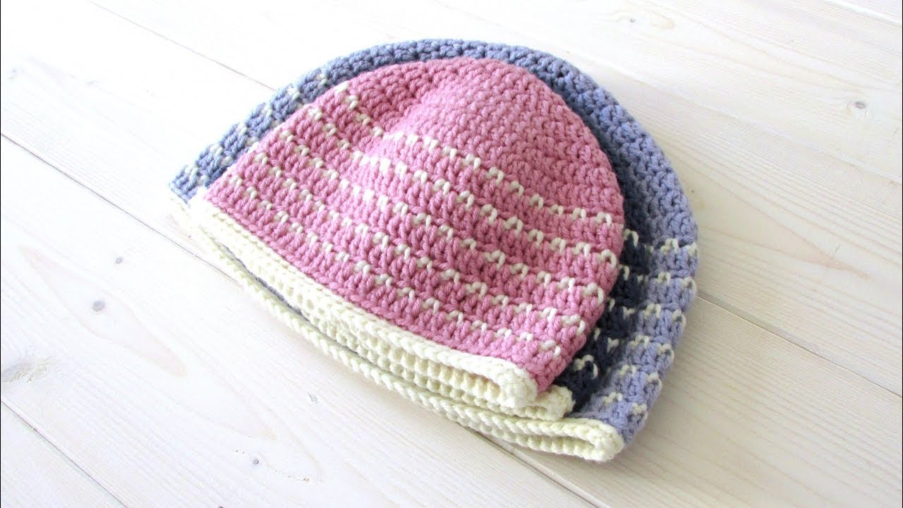 4Mm Crochet Hook Patterns Very Easy Crochet Fleck Stitch Hat Beanie Tutorial Ba