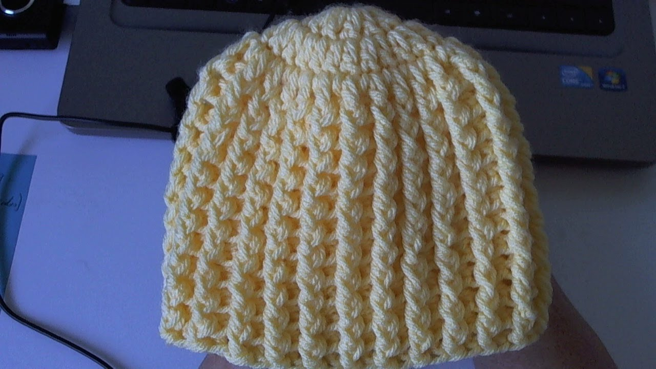 Adult Crochet Beanie Pattern How To Crochet Easy Ribbed Beanie Hat Style 1 Youtube