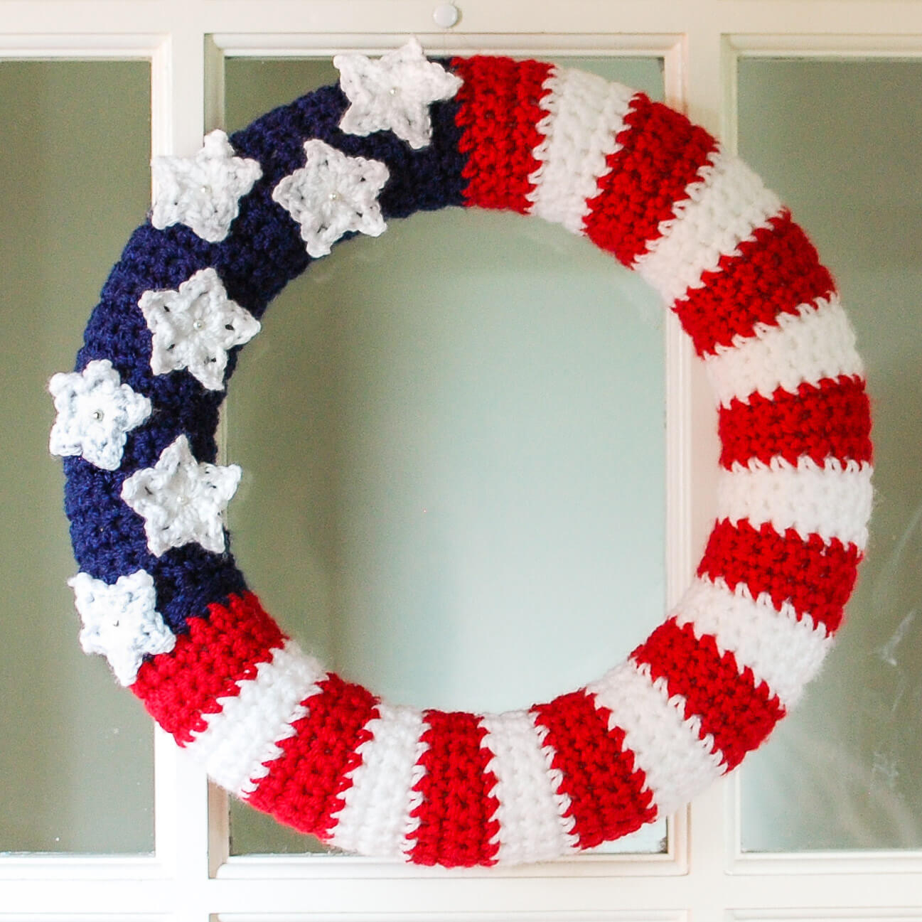 American Flag Crochet Pattern American Flag Wreath Crochet Pattern Petals To Picots