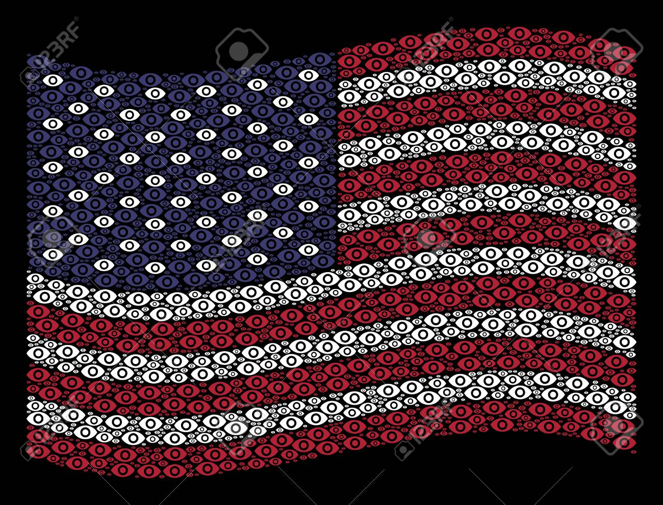 American Flag Crochet Pattern Eye Symbols Are Grouped Into Waving American Flag Stylization