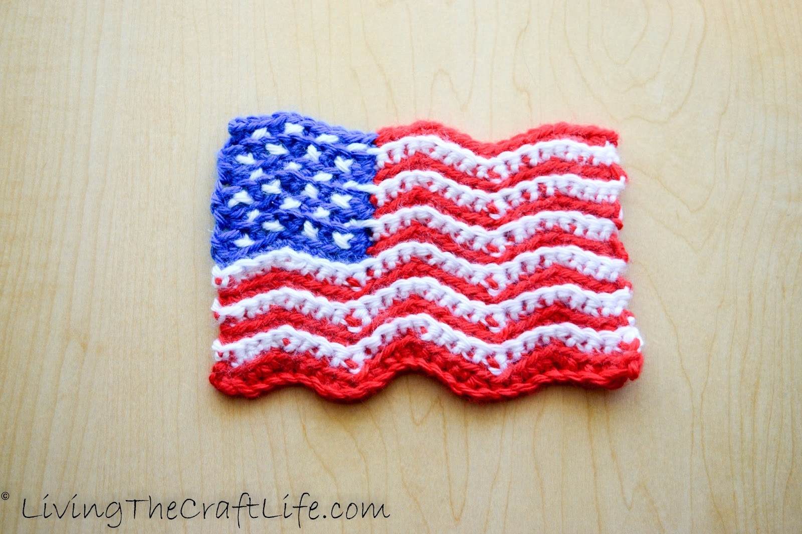American Flag Crochet Pattern Living The Craft Life Waving American Flag Free Crochet Pattern