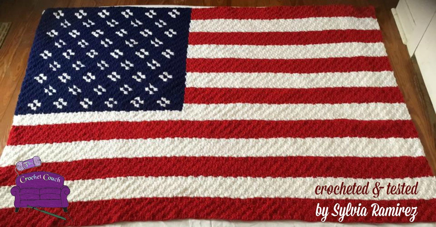 American Flag Crochet Pattern Usa Flag Afghan C2c Crochet Pattern Written Row Counts C2c Graphs