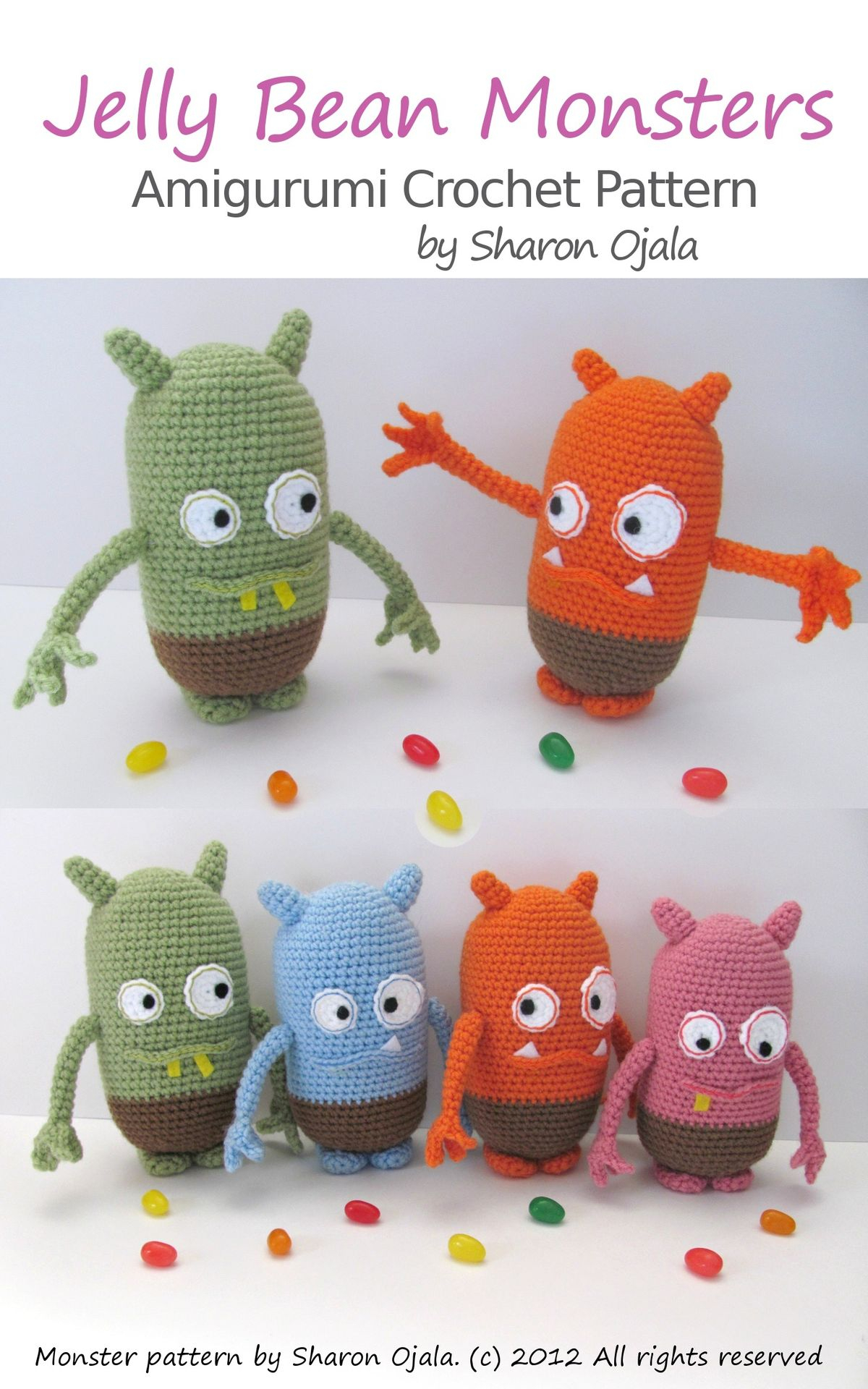 Amigurumi Crochet Patterns Jelly Bean Monsters Amigurumi Crochet Pattern Ebook Sharon Ojala