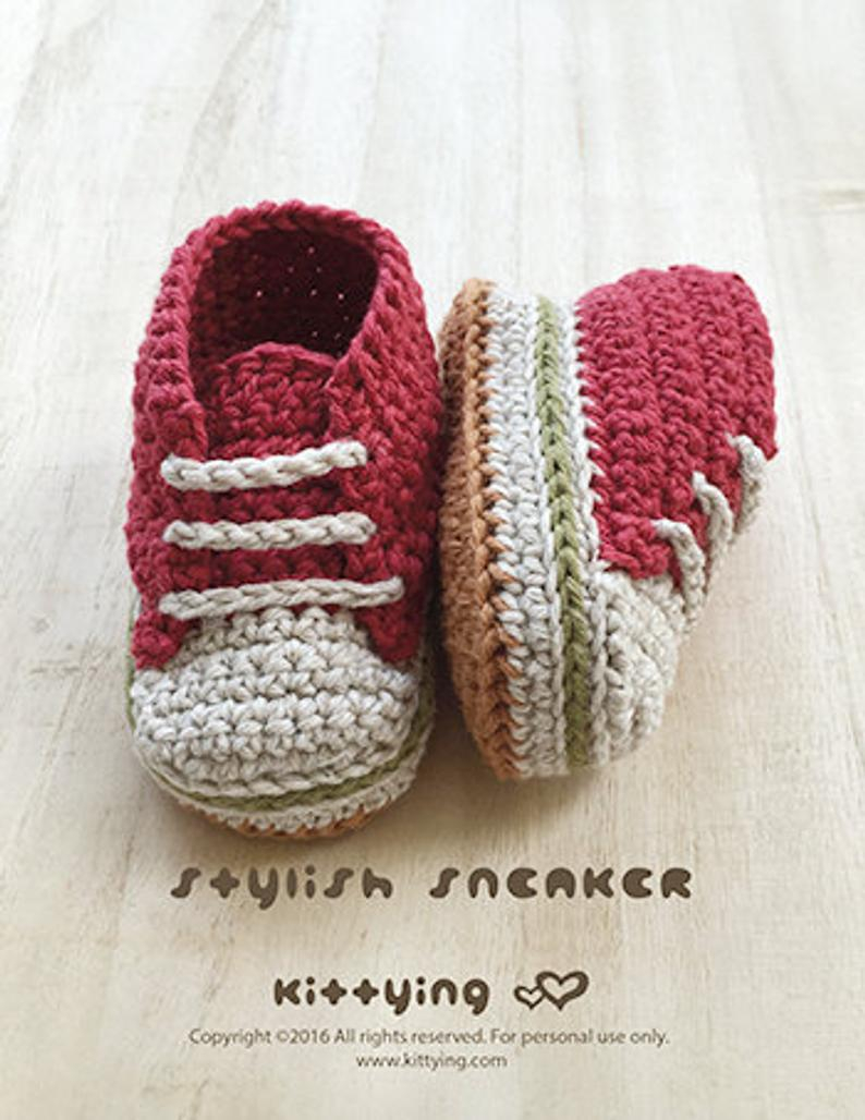 Baby Bootie Crochet Pattern Crochet Ba Pattern Stylish Ba Sneakers Crochet Patterns Etsy