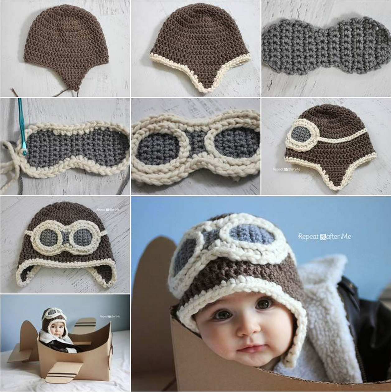 Baby Boy Crochet Hats Free Pattern Crochet Aviator Hat Youtube Video Lots Of Free Pattern Crochet