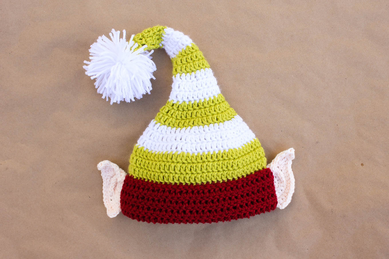 Baby Boy Crochet Hats Free Pattern Santas Helper Free Crochet Elf Hat Pattern With Ears