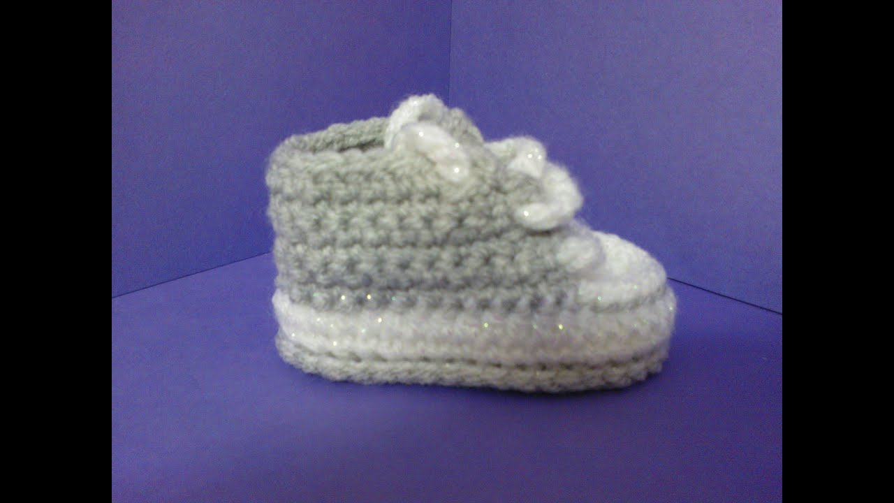 Baby Converse Crochet Pattern How To Crochet My Easy New Born Ba Converse Style Slippers P1