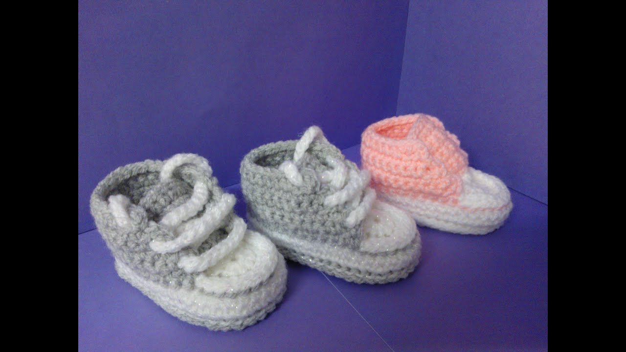 Baby Converse Crochet Pattern How To Crochet My Easy New Born Ba Converse Style Slippers P3