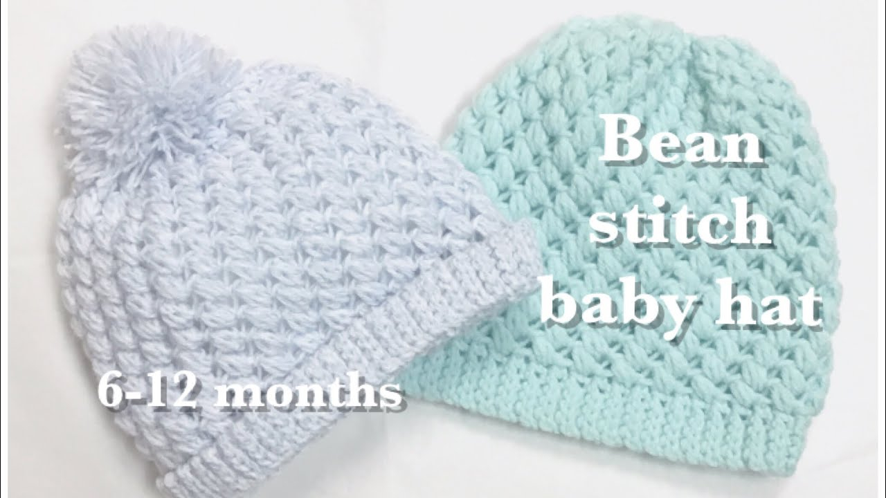 Baby Crochet Hat Pattern Bean Stitch Crochet Winter Ba Hat 6 12 Months 90 Youtube
