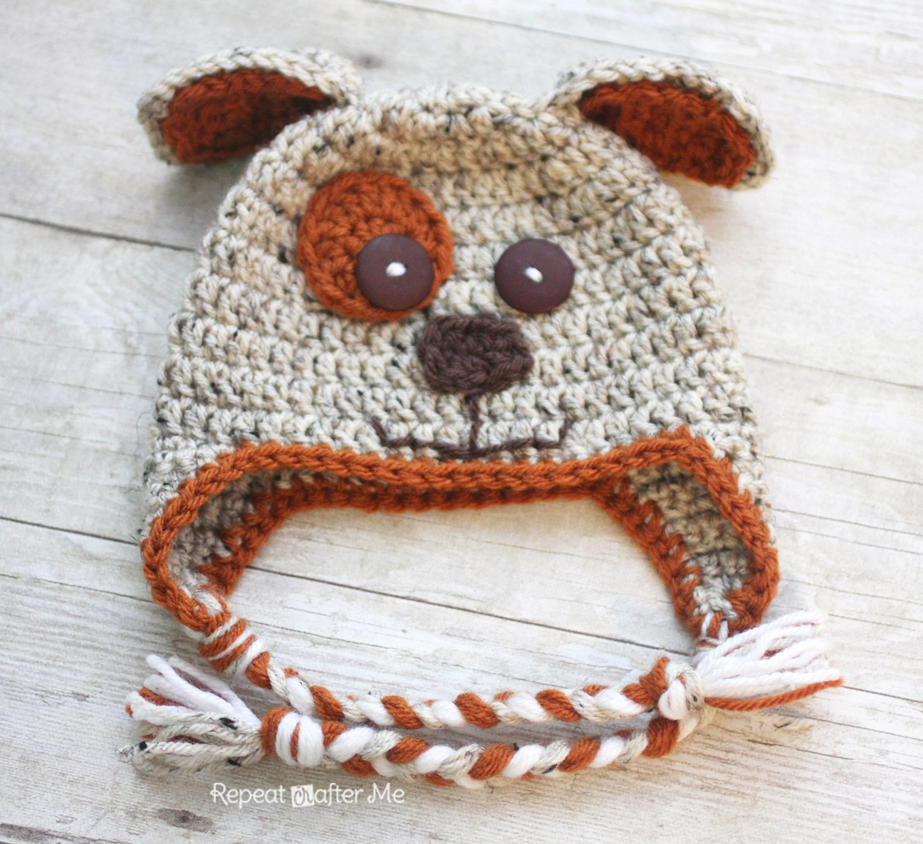 Baby Earflap Hat Crochet Pattern Free Crochet Puppy Hat Pattern Repeat Crafter Me