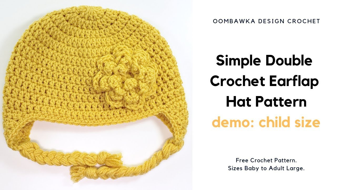 Baby Earflap Hat Crochet Pattern Free Simple Double Crochet Earflap Hat Pattern Child Size Demo Free