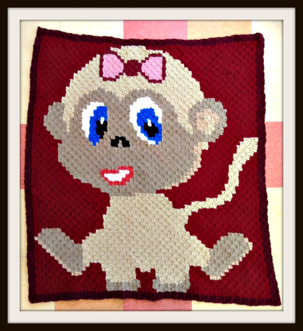 Baby Girl Crochet Patterns Ba Girl Monkey Afghan C2c Crochet Pattern
