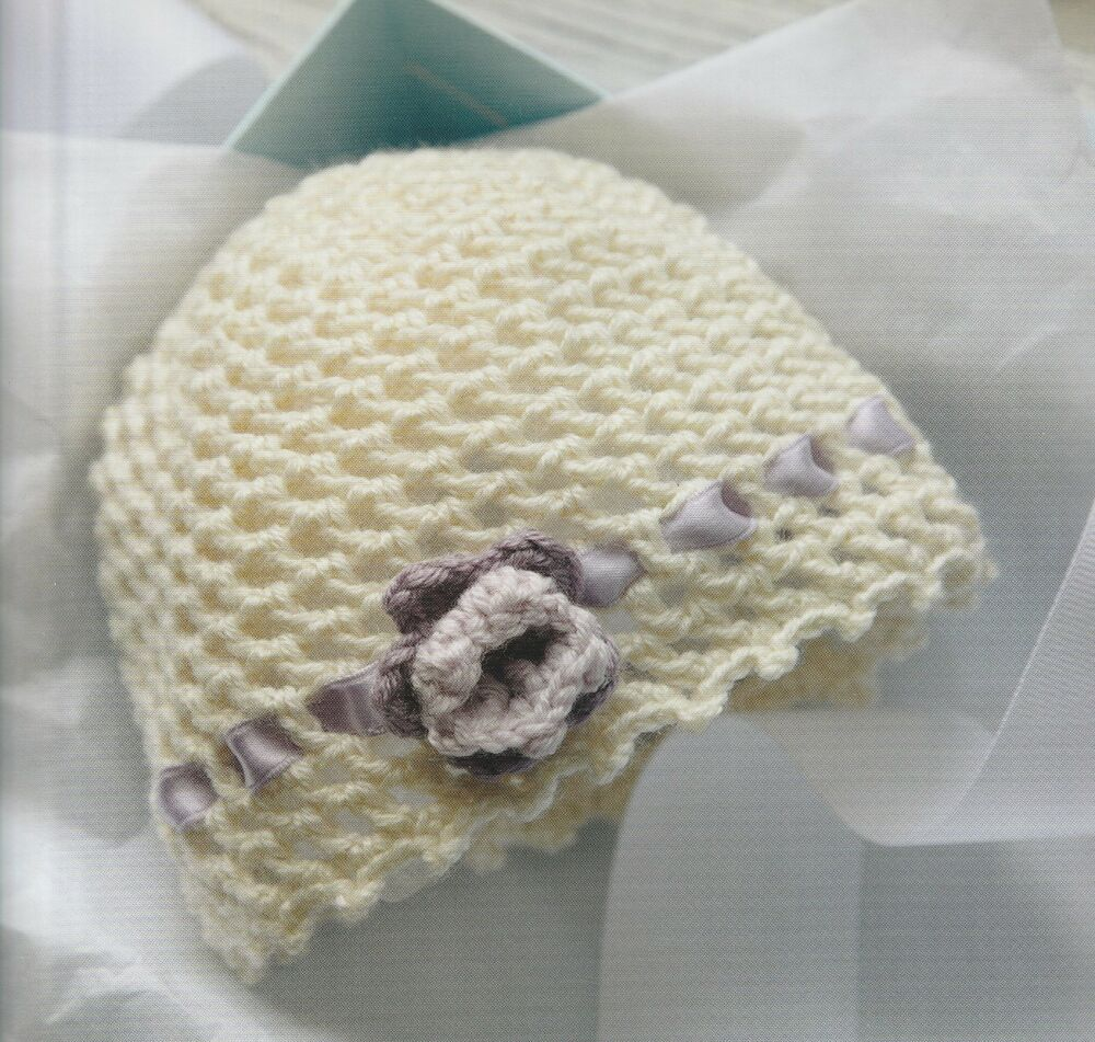 Baby Girl Crochet Patterns Crochet Pattern Ba Girl Ribbon Flower Hat Instructions Ebay
