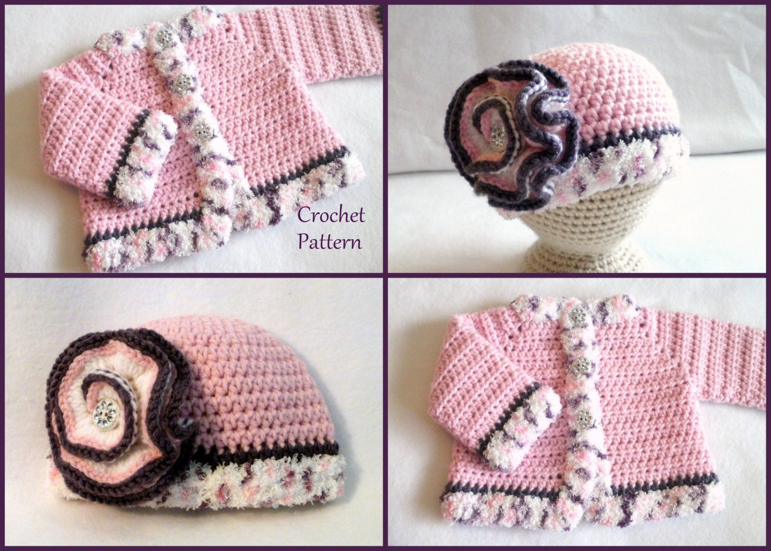 Baby Girl Crochet Patterns Crochet Pattern Ba Sweater Hat Patterns The Laura Ba Etsy