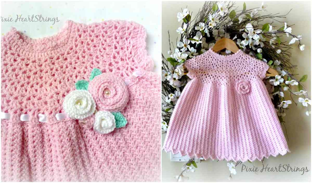 Baby Girl Crochet Patterns Pixies Pretty Pink Ba Dress Free Crochet Pattern Your Crochet