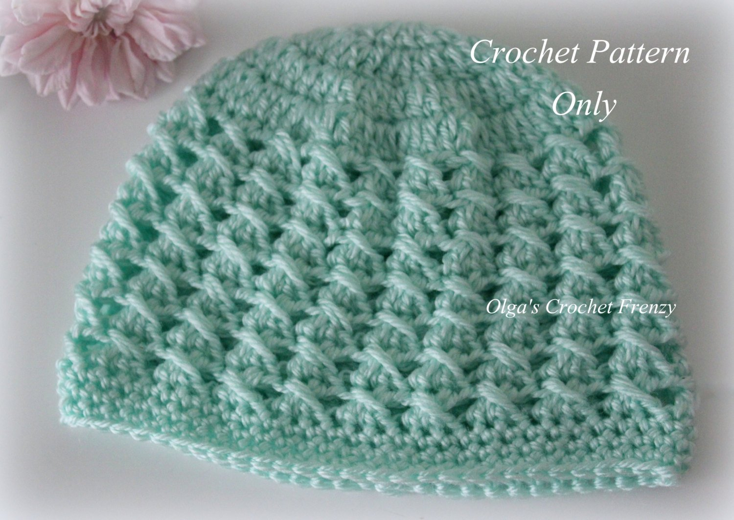 Baby Hat Crochet Pattern Crossed Dcs Ba Hat Crochet Pattern Size 3 6 Months Easy To Etsy