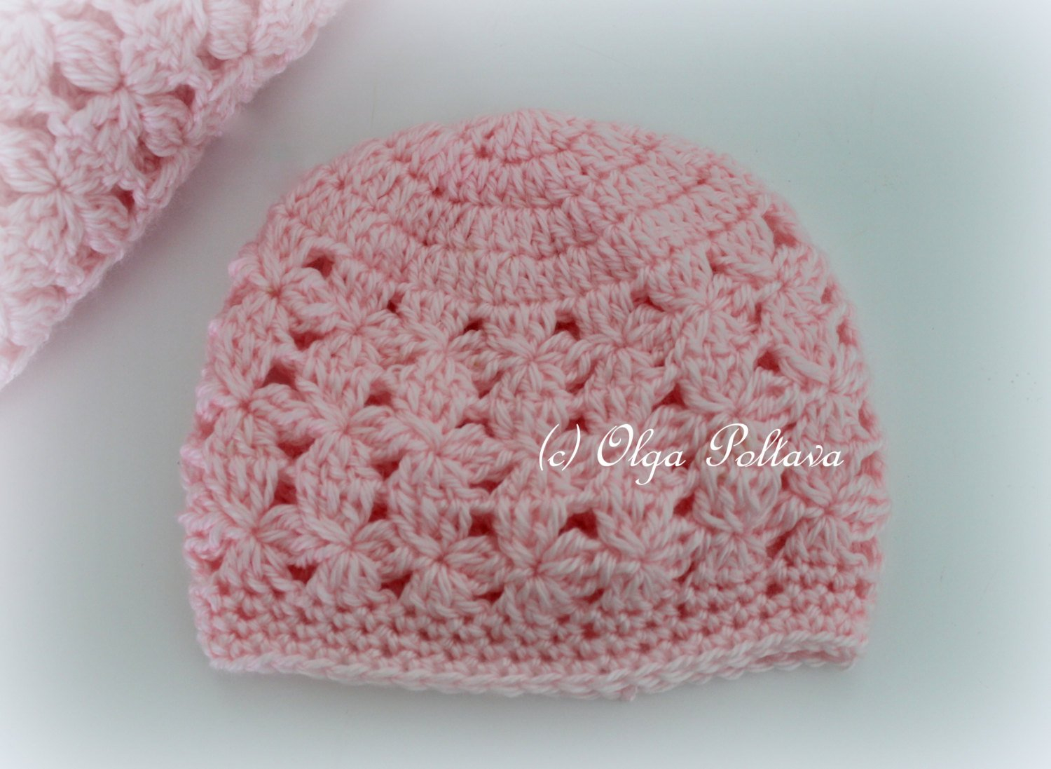 Baby Hat Crochet Pattern Pink Clusters Ba Hat Crochet Pattern Ba Beanie Size 0 3 Etsy