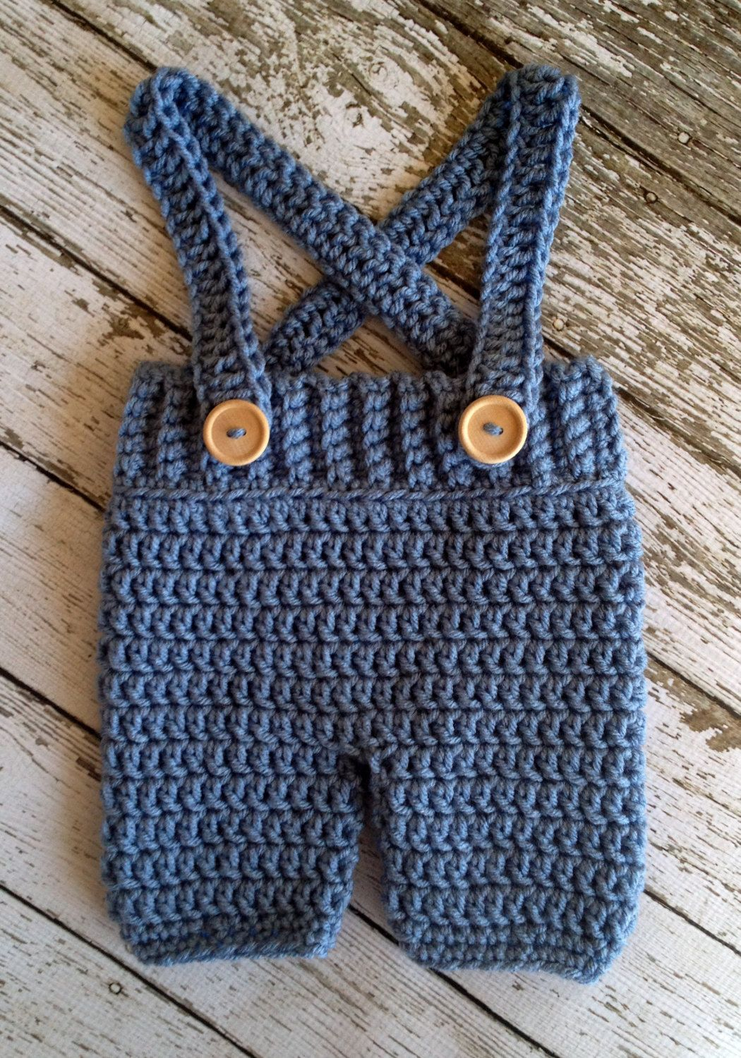 Baby Pants Crochet Pattern Crochet Ba Shortspants With Suspenders Diaper Cover In Stonewash