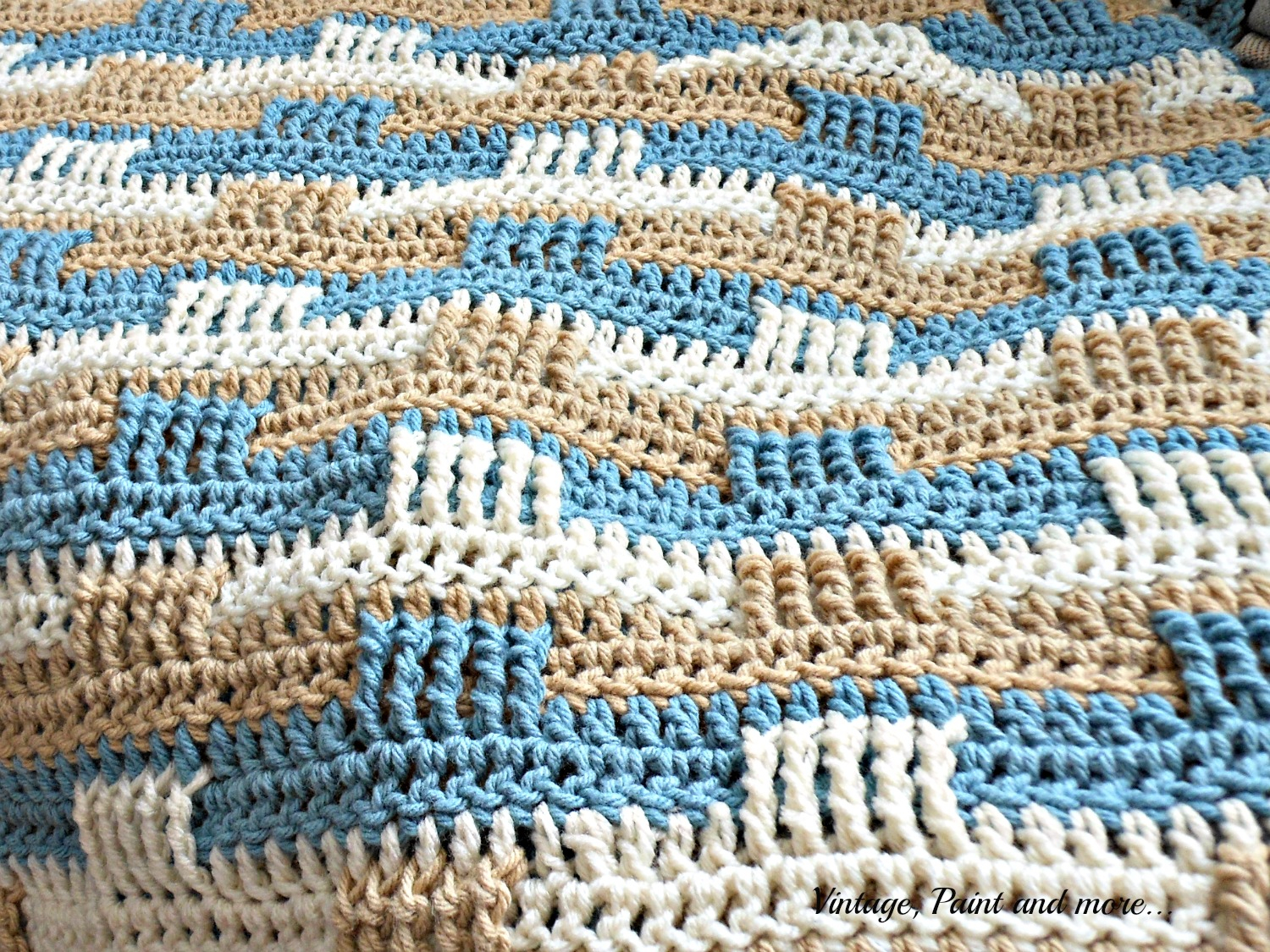 Basket Weave Crochet Pattern Crochet Afghan And Stenciled Pillow Vintage Paint And More