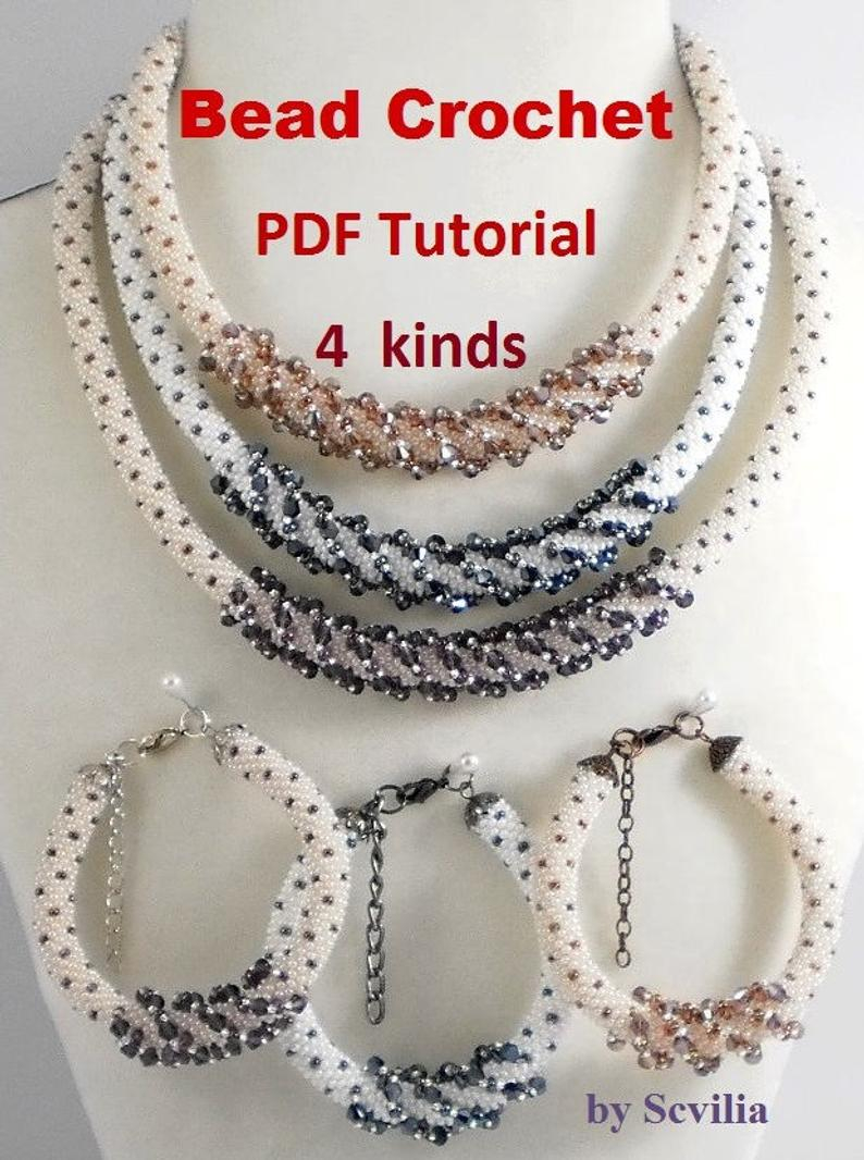 Bead Crochet Rope Patterns Bead Crochet Rope Pattern For Beading Secret Necklace And Etsy