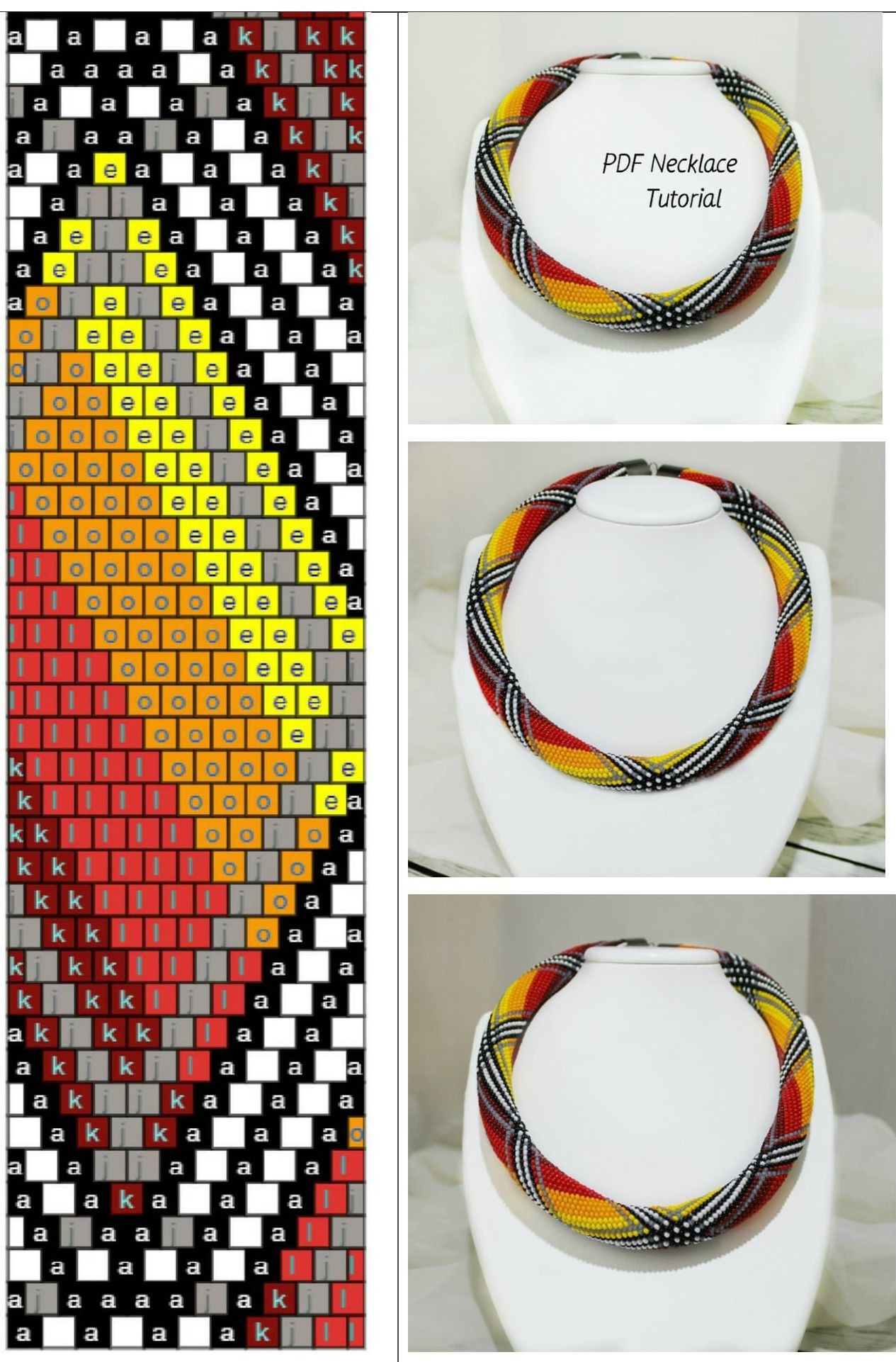 Bead Crochet Rope Patterns Necklace Instruction Pdf Necklace Pattern Crochet Rope Pattern Diy