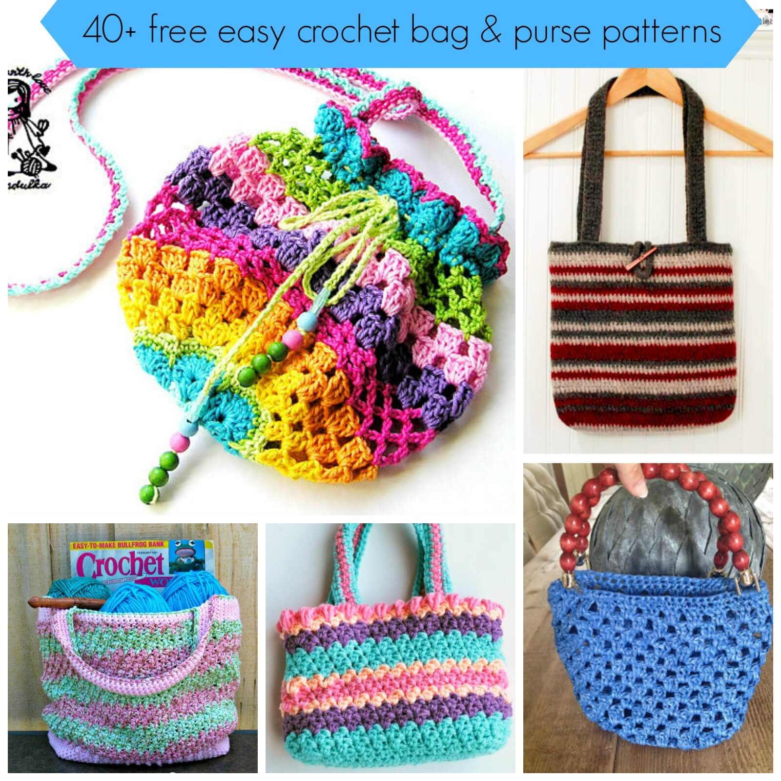 Beginner Crochet Patterns Free 40 Free Easy Crochet Bag Purse Patterns