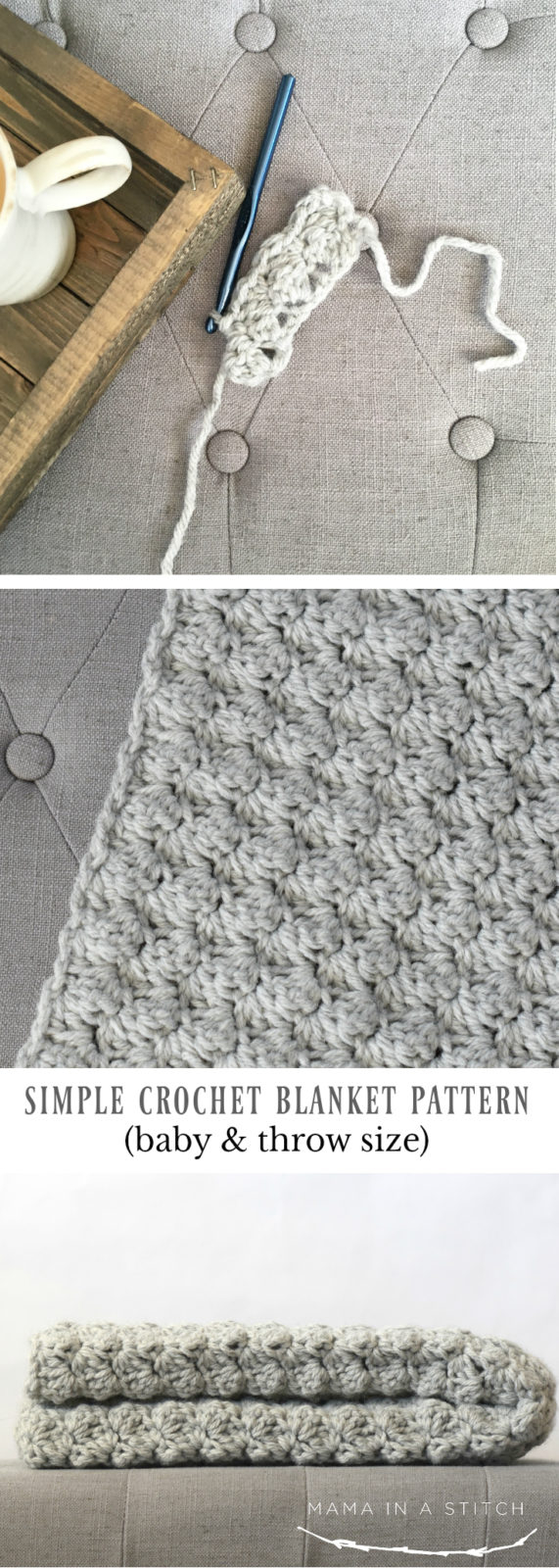 Beginner Crochet Patterns Free Simple Crocheted Blanket Go To Pattern Mama In A Stitch