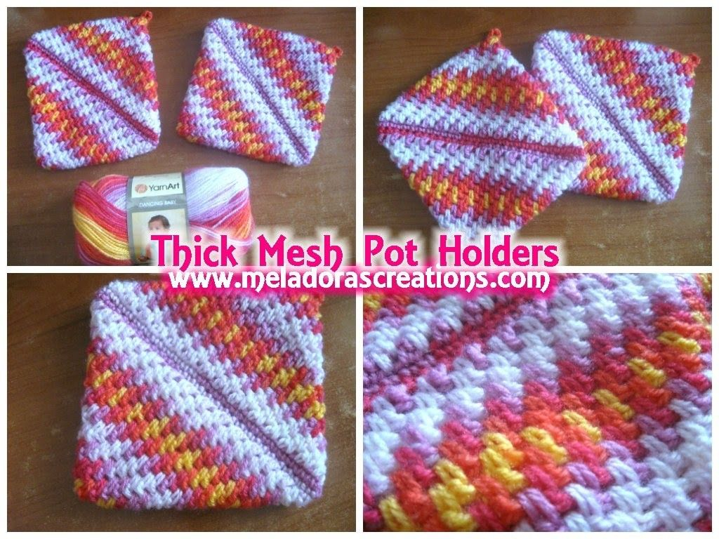 Brick Stitch Crochet Pattern Crocheted Pot Holders Thick Crochet Mesh Brick Stitch Stitch