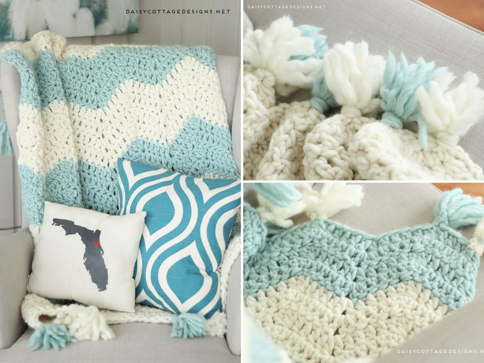 Bulky Crochet Blanket Pattern Chunky Chevron Crochet Blanket Daisy Cottage Designs