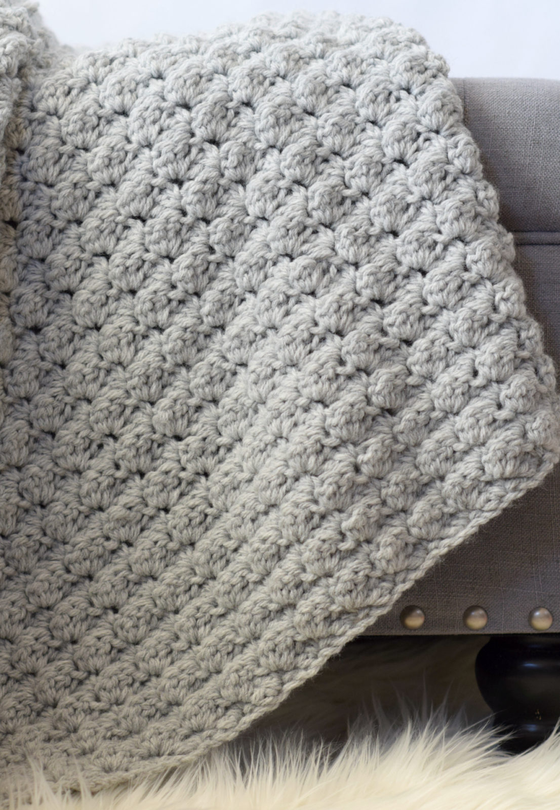 Bulky Crochet Blanket Pattern Simple Crocheted Blanket Go To Pattern Mama In A Stitch