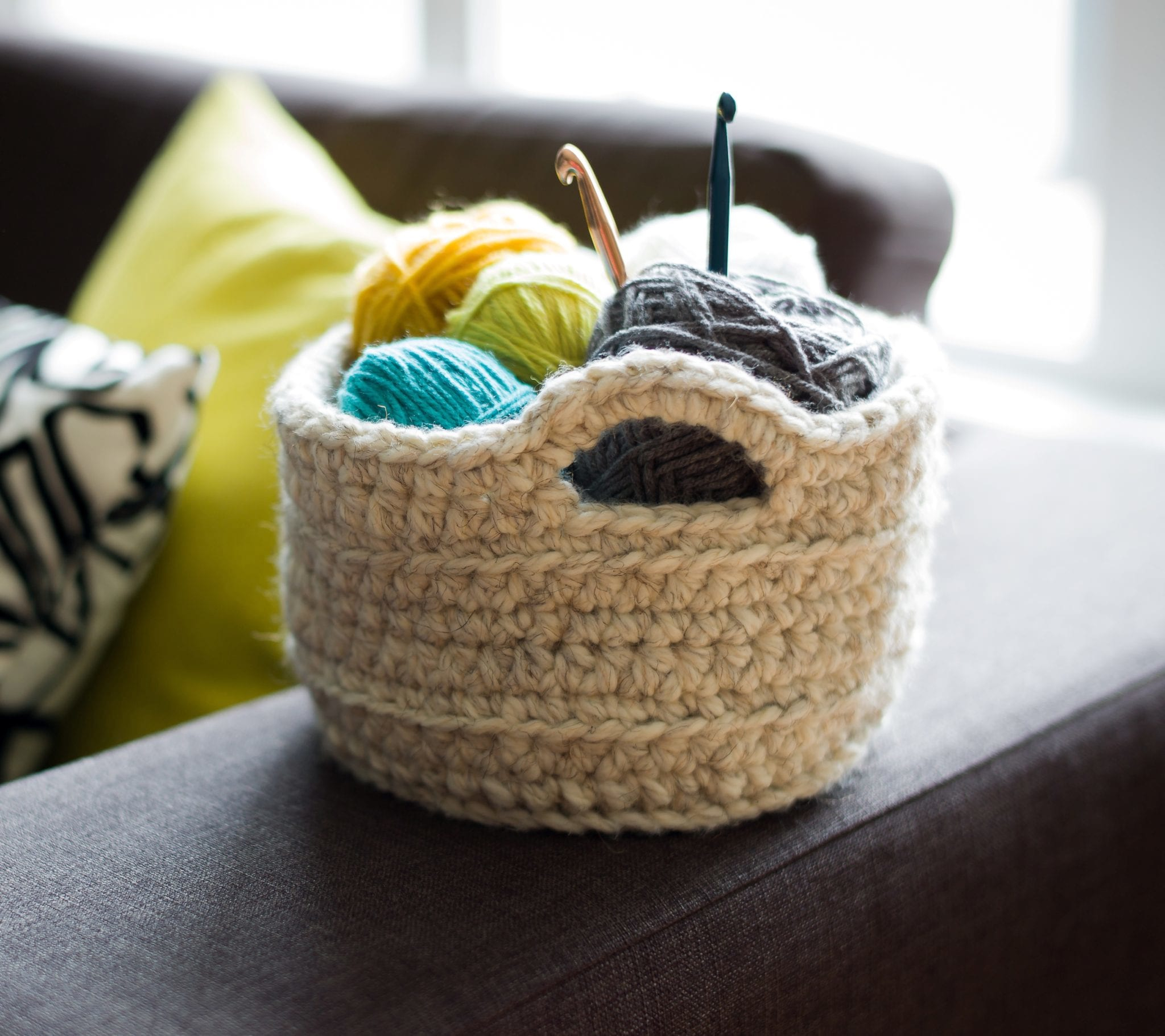 Bulky Yarn Crochet Patterns Free Chunky Crocheted Basket All About Ami