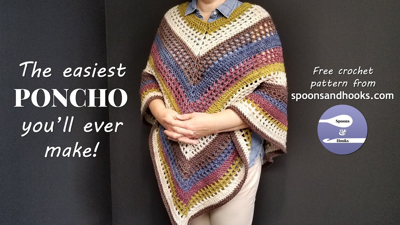 Caron Crochet Patterns The Easiest Poncho Youll Ever Make Free Crochet Pattern Youtube
