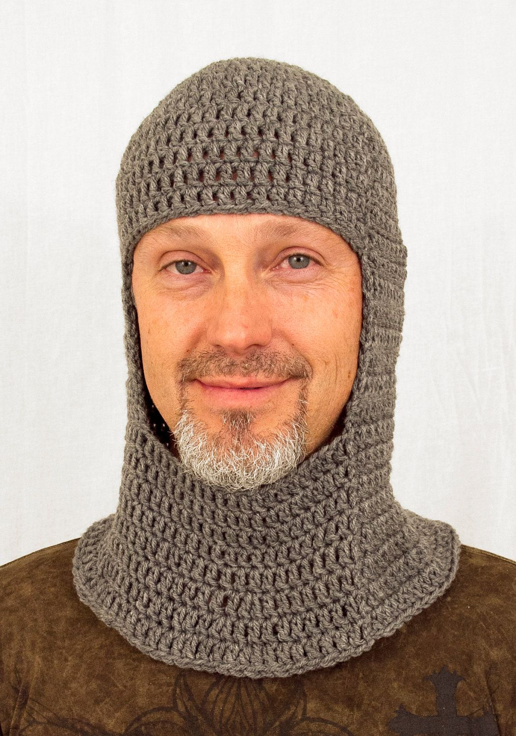 Chainmail Crochet Pattern Medieval Knight Coif Hat Crochet Grey Chain Mail Send Size Choice