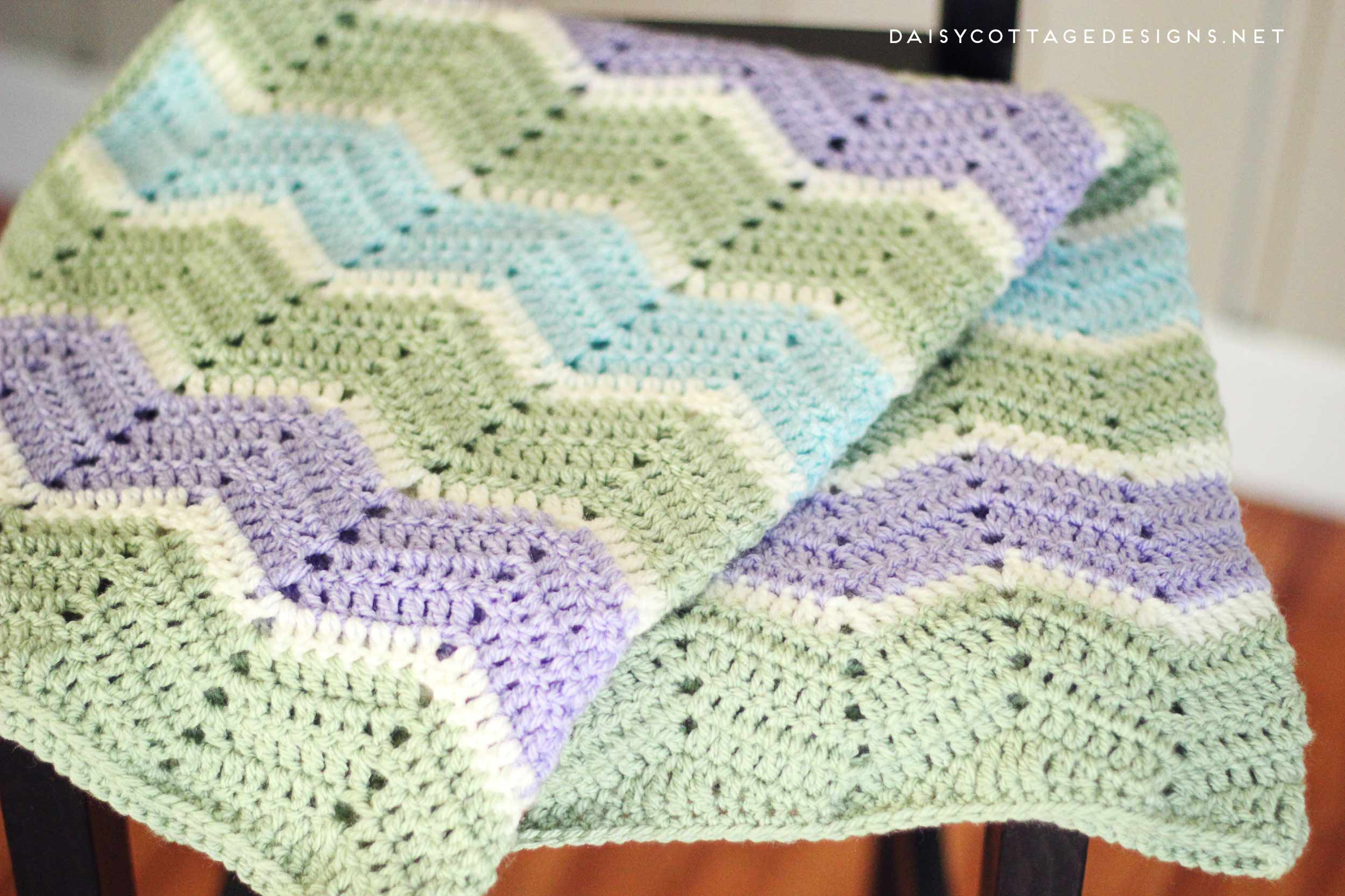 Chevron Crochet Baby Blanket Pattern Easy Chevron Blanket Crochet Pattern Daisy Cottage Designs