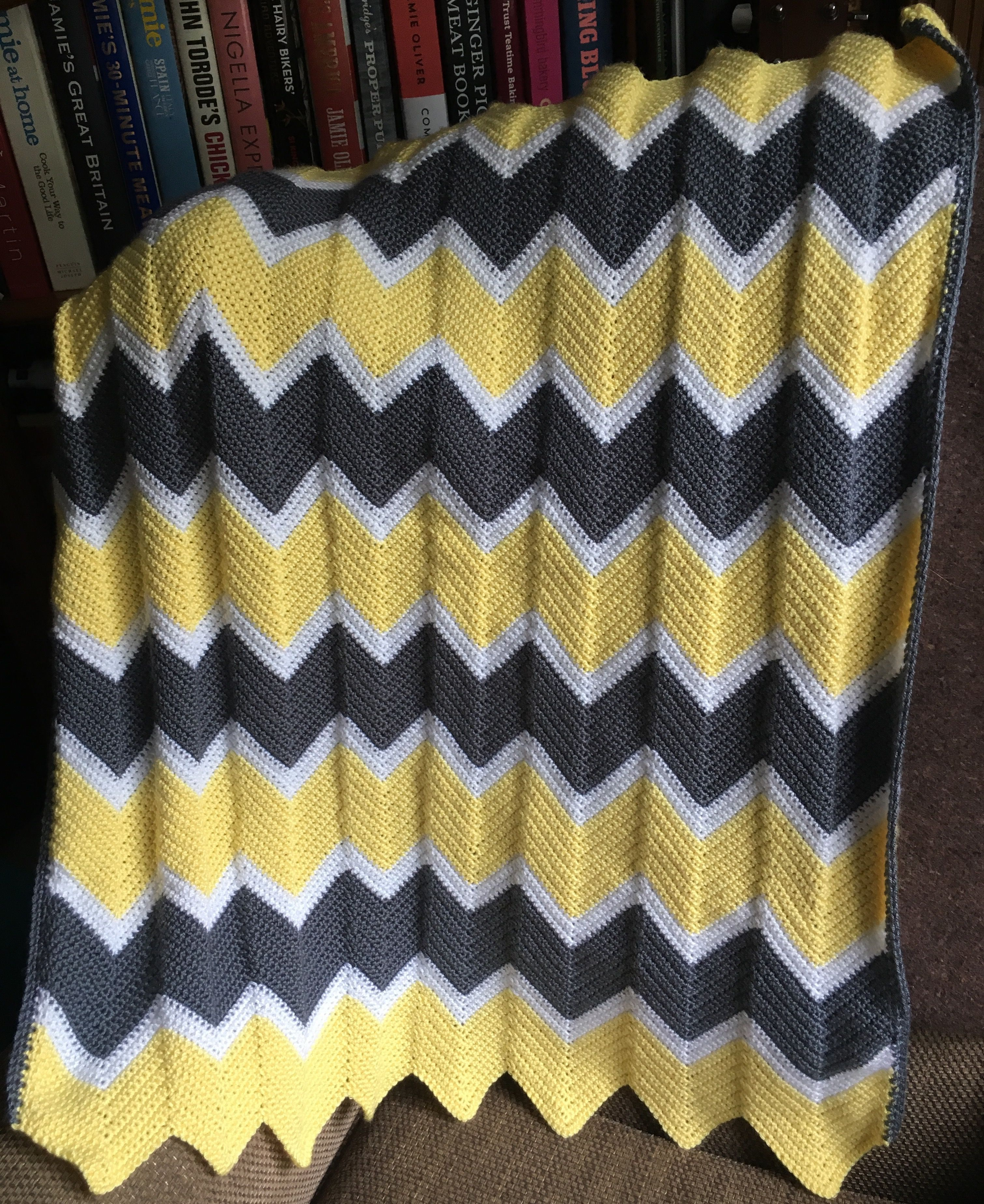 Chevron Crochet Baby Blanket Pattern Yellow Grey And White Chevron Crochet Ba Blanket Hobbies