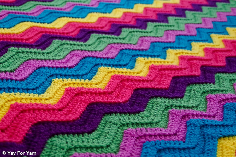 Chevron Crochet Pattern Free Rainbow Ridge Afghan Free Crochet Pattern