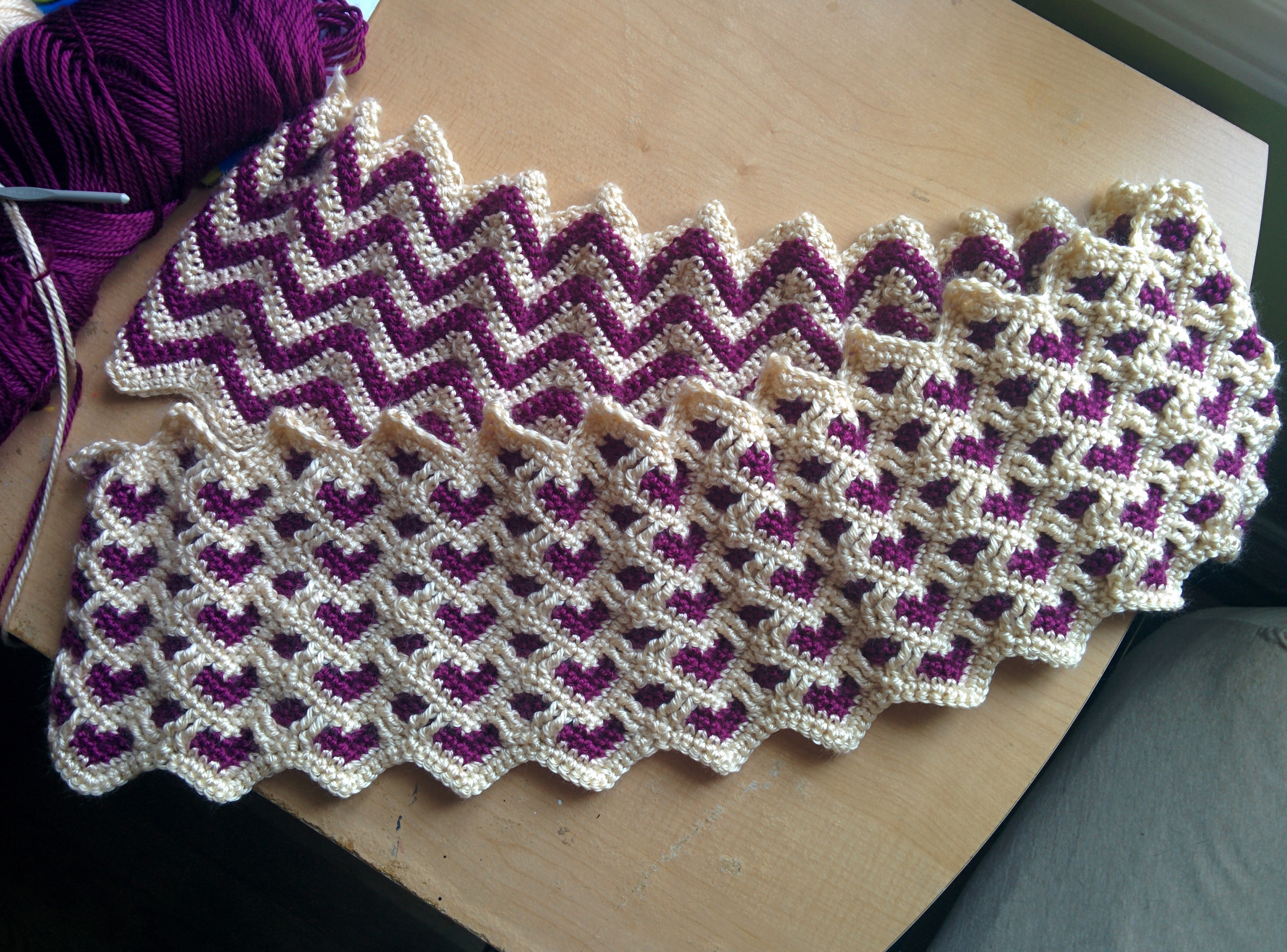 Chevron Crochet Pattern Free Wip Reversible Sweetheart Ripple Afghan Crochet