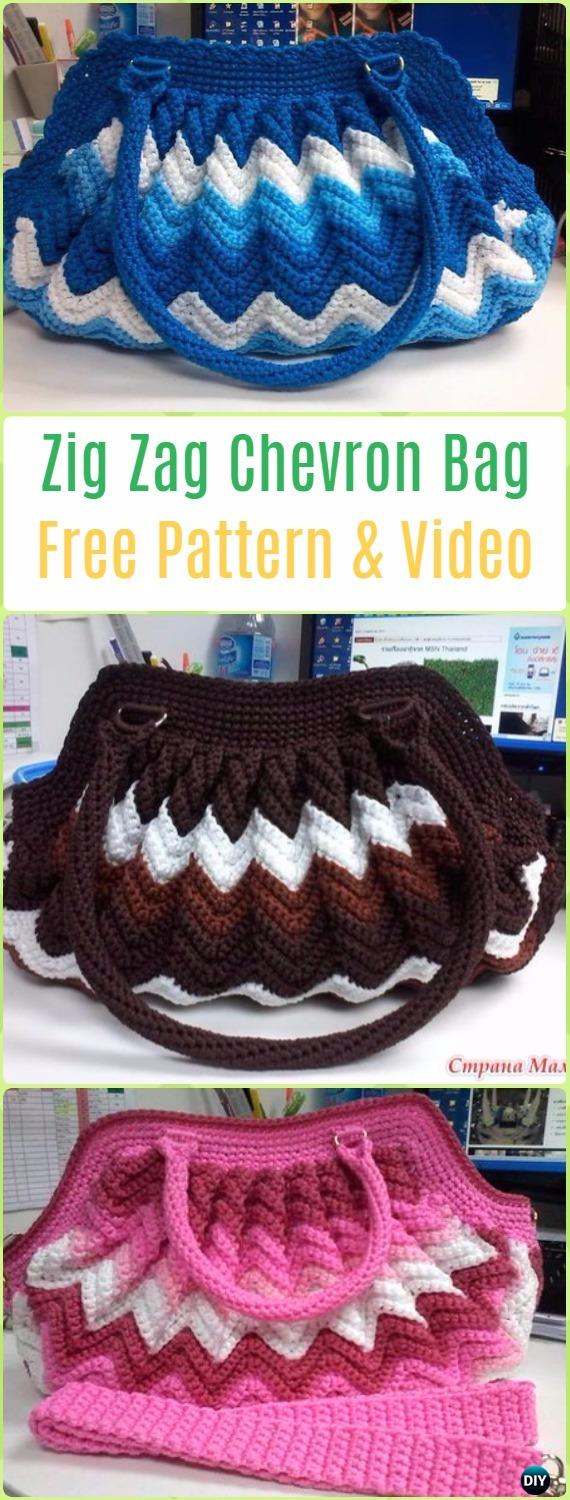 Chevron Zig Zag Crochet Pattern Crochet Handbag Free Patterns Instructions