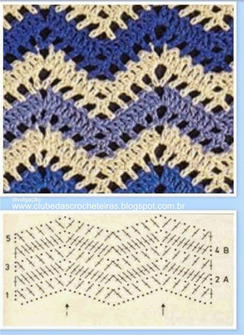 Chevron Zig Zag Crochet Pattern Ponto Zig Zag Crochet Crochet Stitches Zig Zag Crochet
