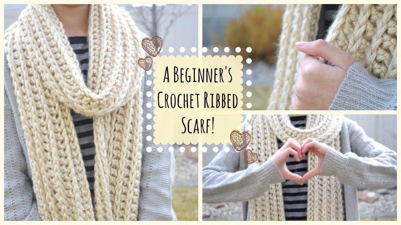 Chunky Crochet Scarf Pattern How To Crochet A Beginners Ribbed Scarf Ms Craft Nerd Youtube