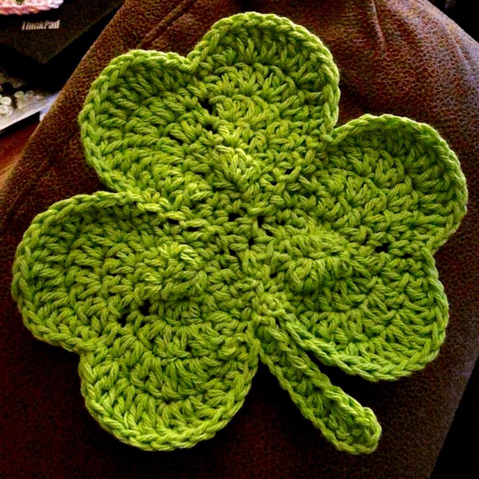 Clover Crochet Pattern Crochet Shamrock Dishclothpotholder Jackatessas Blog