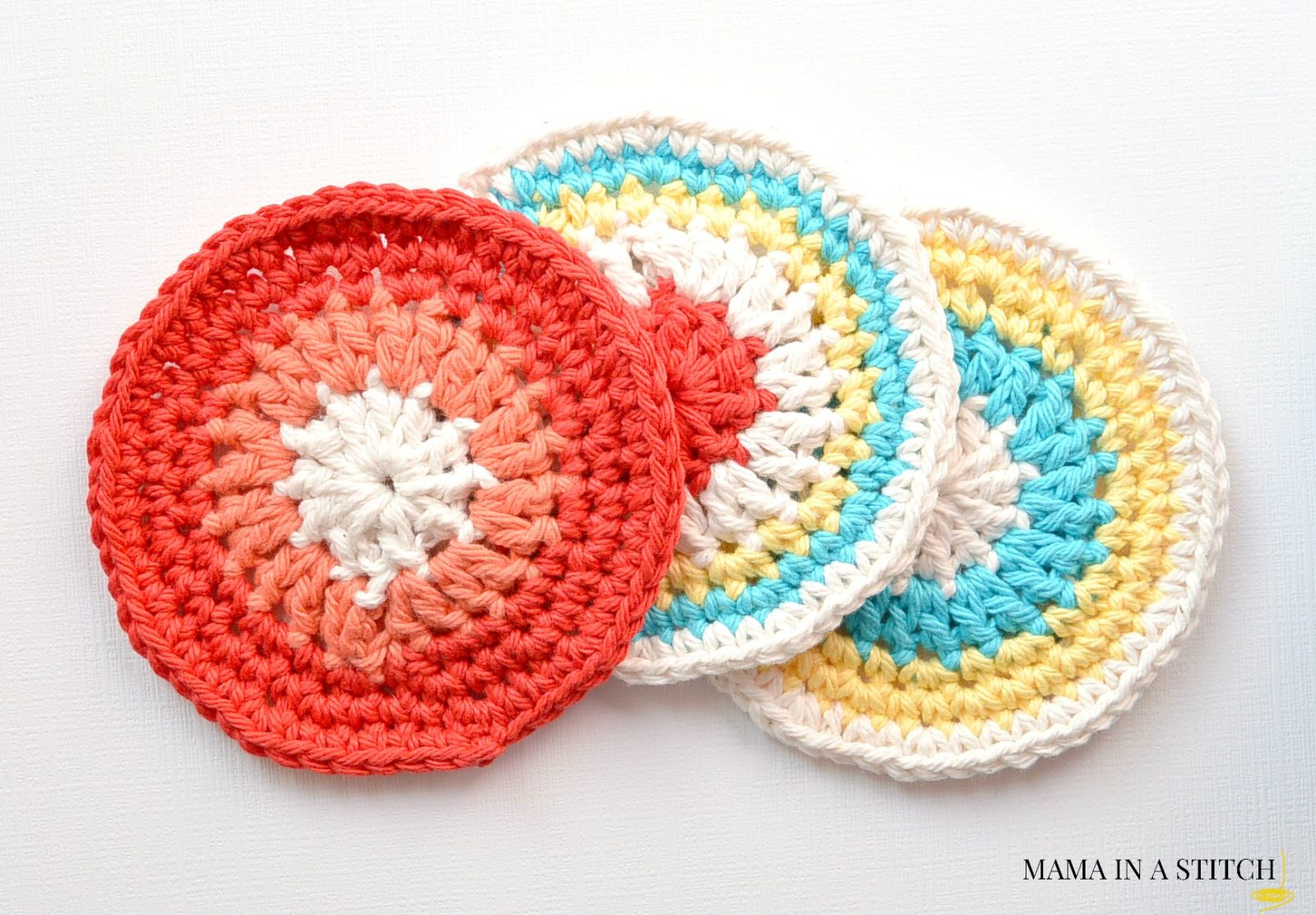 Coaster Crochet Pattern Colorful Little Vintage Coasters Free Crochet Pattern Mama In