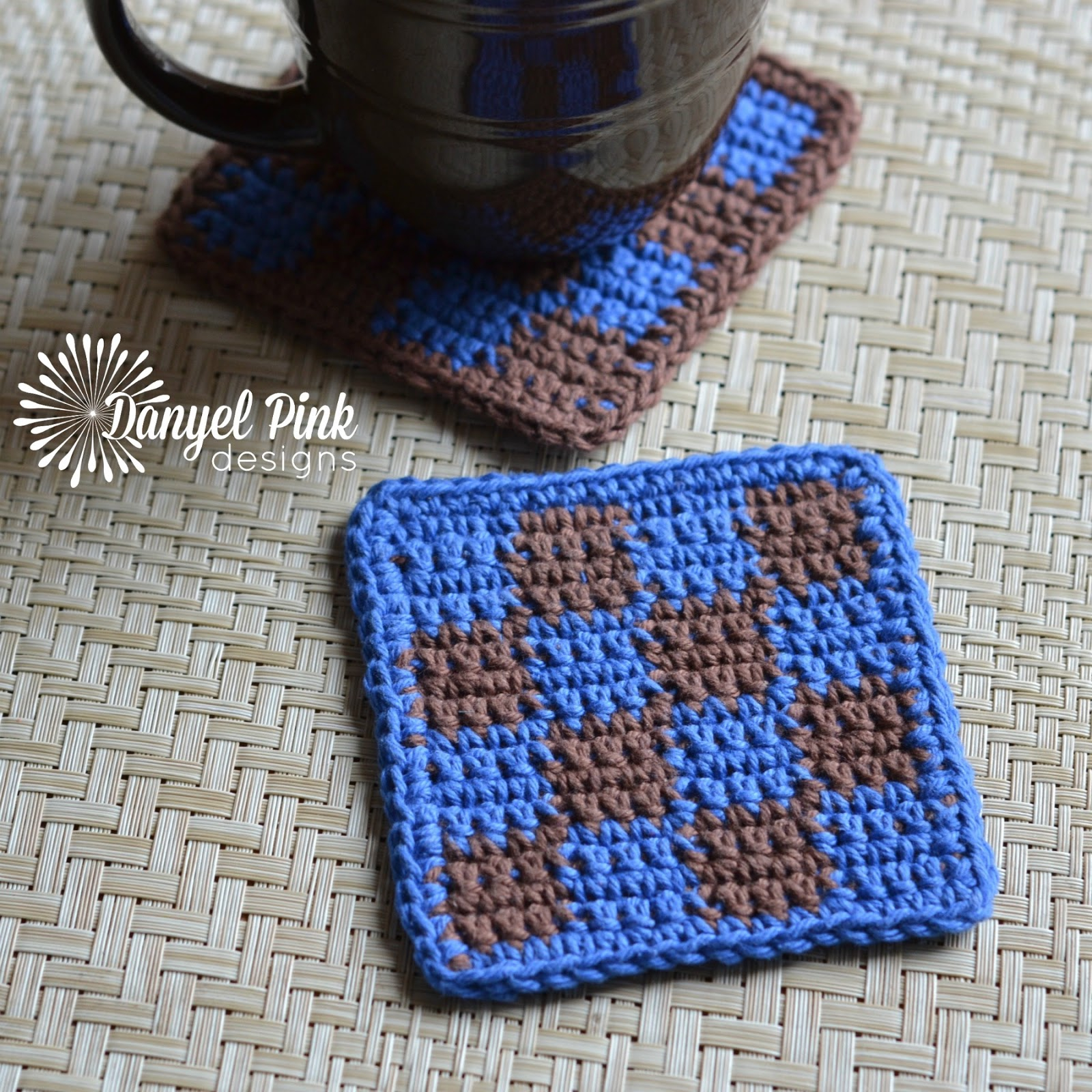 Coaster Crochet Pattern Danyel Pink Designs Crochet Pattern Square Tile Coasters