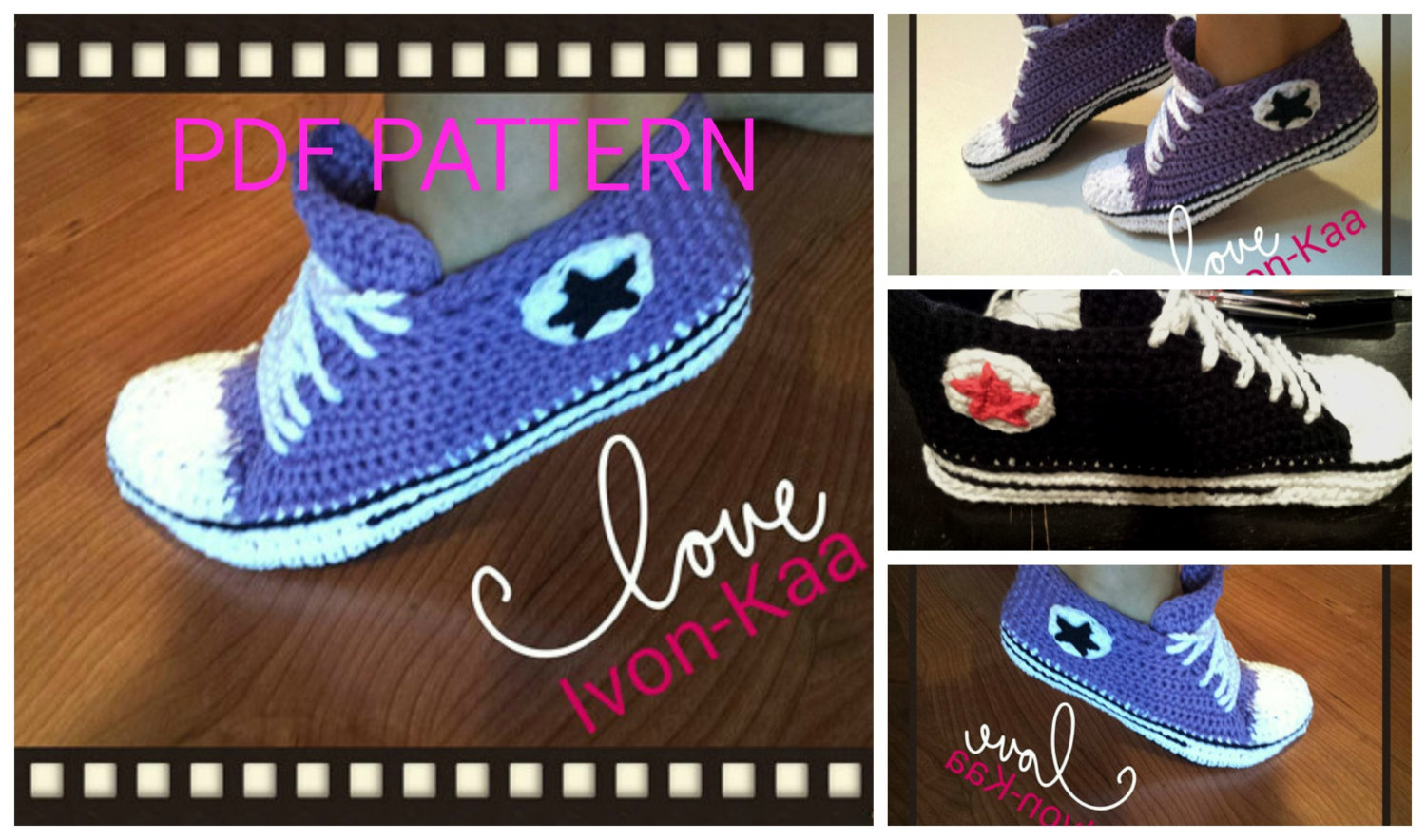 Converse Crochet Pattern Crochet Pattern Woman Inspired Converse Style Shoes Pdf Etsy