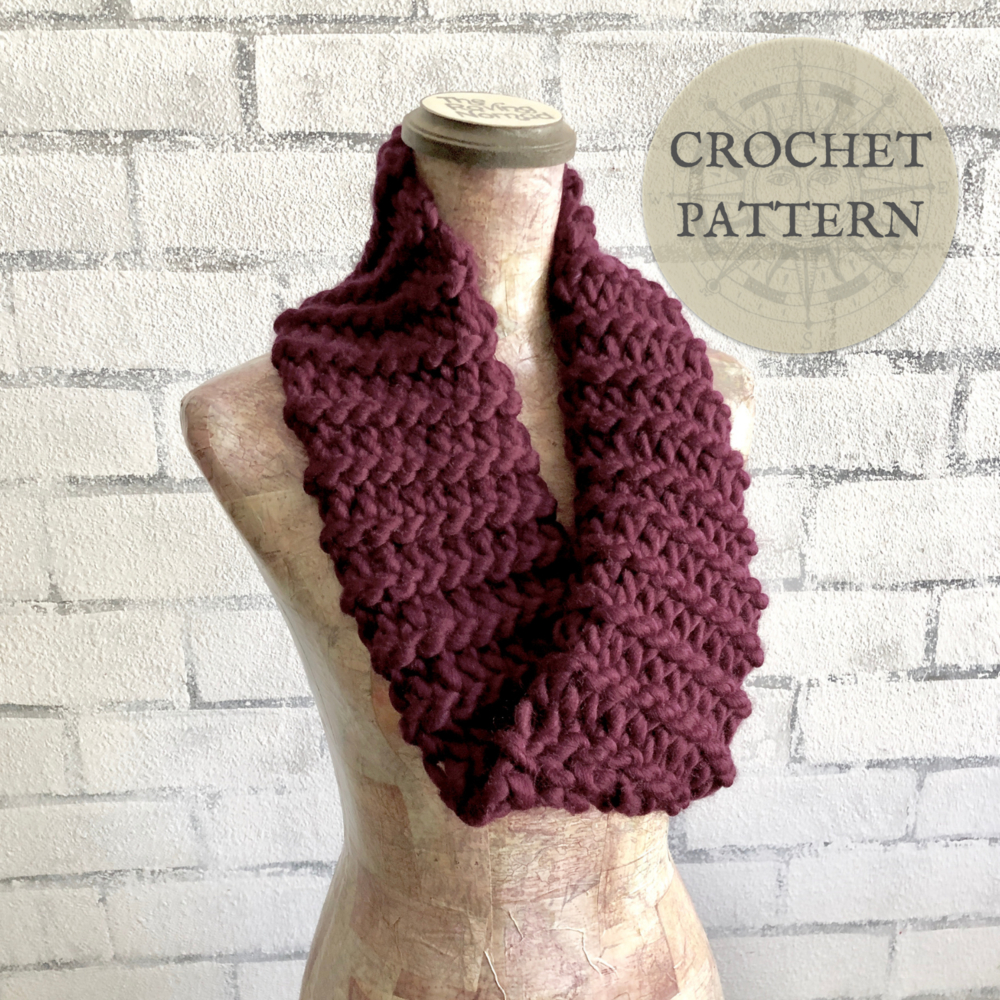 Cowl Crochet Pattern Crochet Pattern Easy Knit Look Cowl The Roving Nomad
