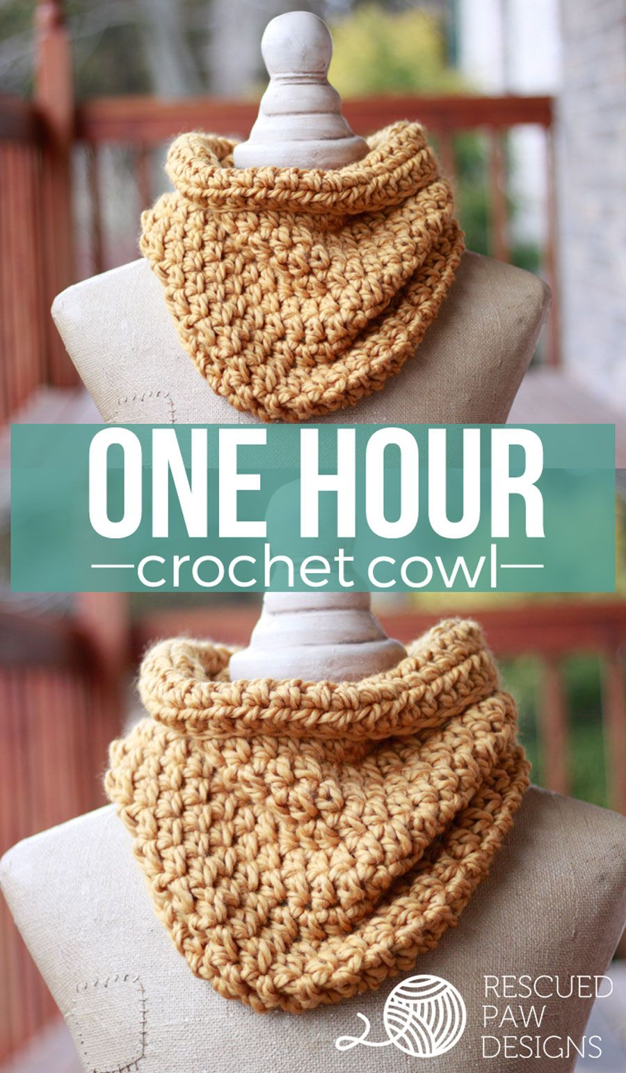 Cowl Crochet Pattern Quick One Hour Cowl Crochet Pattern Crochet Queen Pinterest